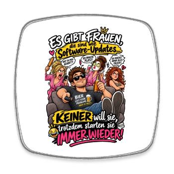 Bite keine Frauen - Viereckiger Kühlschrankmagnet - Weiß - Vorne