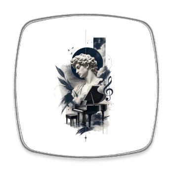 Art esthétique du piano - Magnet carré - blanc - Devant