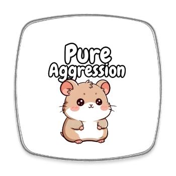 Hamster d’agressivité pure - Magnet carré - blanc - Devant