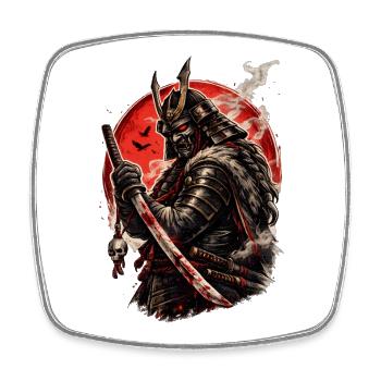 Guerrier Samouraï de la Lune de Sang - Magnet carré - blanc - Devant