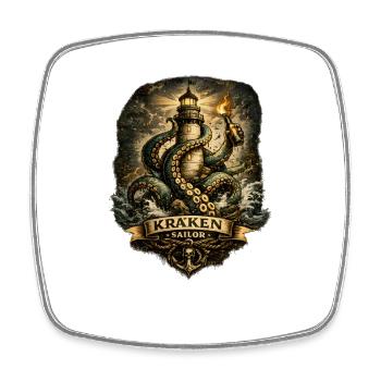 Phare Kraken Sailor - Magnet carré - blanc - Devant