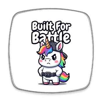 Conçu pour la licorne de combat - Magnet carré - blanc - Devant