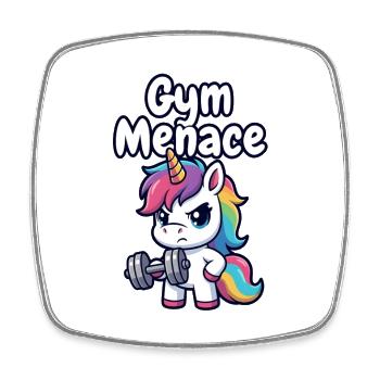 Menace de la salle de sport Licorne Lifter - Magnet carré - blanc - Devant
