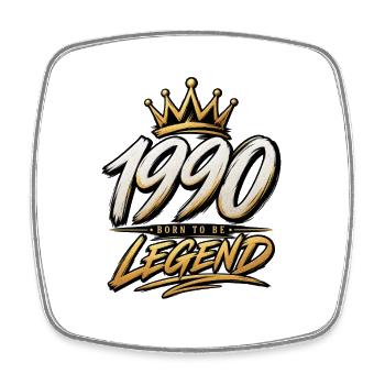 1990 Né : Légende avec couronne - Magnet carré - blanc - Devant