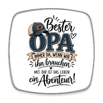 Bester Opa – Immer da, wenn wir ihn brauchen - Viereckiger Kühlschrankmagnet - Weiß - Vorne