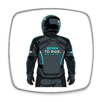 Motorcyclist - Born To Ride - Square fridge magnet - white - Front