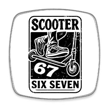 Backprint | Freestyle Scooter Kick Scooter 67s - Square fridge magnet - white - Front