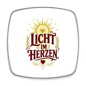 Licht im Herzen – Positiver Spruch - Viereckiger Kühlschrankmagnet - Weiß - Vorne