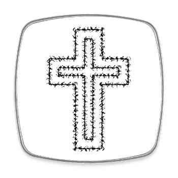 Christian Cross - Magnet carré - blanc - Devant