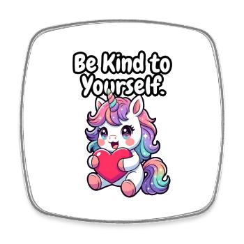 Be Kind to Yourself Unicorn - Square fridge magnet - white - Front