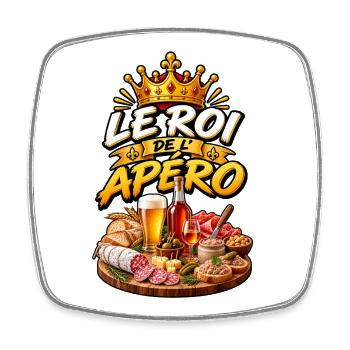 Le Roi de l'Apéro - Magnet carré - blanc - Devant