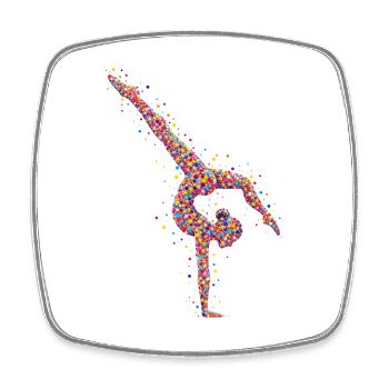 Gymnast Gymnastics Handstand Floor Walk - Square fridge magnet - white - Front