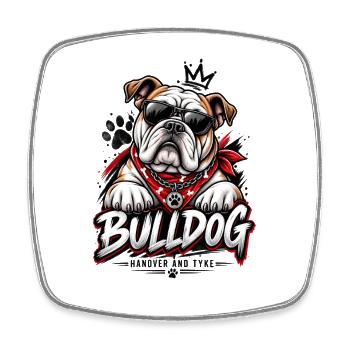 Bulldog Lover Vintage Dog Design - Square fridge magnet - white - Front