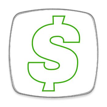 Neon-Dollar Umriss Design - Viereckiger Kühlschrankmagnet - Weiß - Vorne