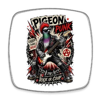Guitaristes Guitares électriques Pigeons voyageurs Pigeons - Magnet carré - blanc - Devant