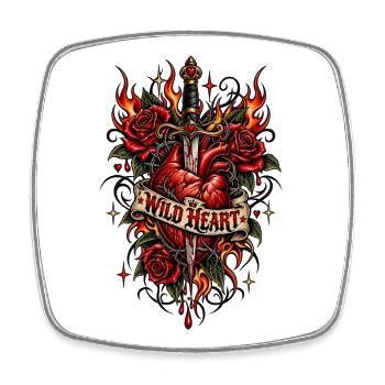 Wild Heart – Tattoo Edition - Square fridge magnet - white - Front