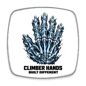 Climber Hands: Built Different X-Ray Design - Square fridge magnet - white - Front