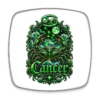 Emblème du zodiaque du Cancer d’Émeraude - Magnet carré - blanc - Devant