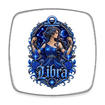 Blue Libra Night Goddess - Square fridge magnet - white - Front