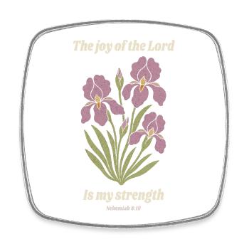Die Freude des Herrn – Iris-Blumendesign - Viereckiger Kühlschrankmagnet - Weiß - Vorne