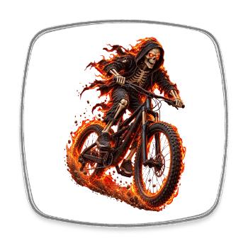 BMX Bone Rider - Viereckiger Kühlschrankmagnet - Weiß - Vorne