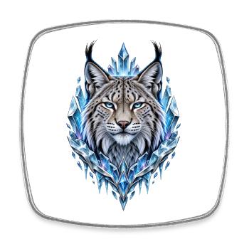 Luchs - Viereckiger Kühlschrankmagnet - Weiß - Vorne