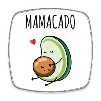 Mamacado Avocado Mama Schwangerschaft Geschenk - Viereckiger Kühlschrankmagnet - Weiß - Vorne