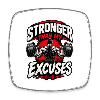 Stärker als meine Ausreden – Fitnessstudio-Motivation - Viereckiger Kühlschrankmagnet - Weiß - Vorne