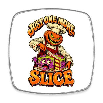 Nur noch ein Stück Retro-Halloween-Koch - Viereckiger Kühlschrankmagnet - Weiß - Vorne