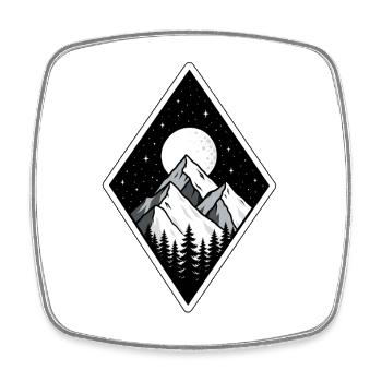 Berge Wandern  - Viereckiger Kühlschrankmagnet - Weiß - Vorne