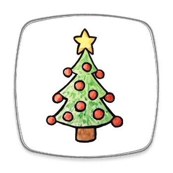 Verspielter Weihnachtsbaum - Viereckiger Kühlschrankmagnet - Weiß - Vorne
