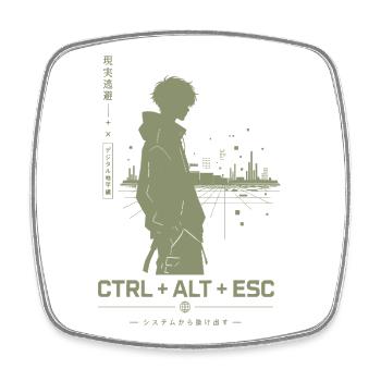 Ctrl+Alt+Esc Stadt-Silhouette - Viereckiger Kühlschrankmagnet - Weiß - Vorne