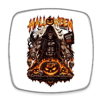 EP Halloween Reaper – Disziplin stirbt niemals - Viereckiger Kühlschrankmagnet - Weiß - Vorne