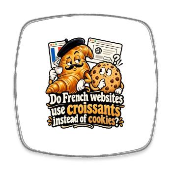 Croissants statt Cookies im Webdesign - Viereckiger Kühlschrankmagnet - Weiß - Vorne