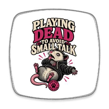 RobVibe Wild Club – Dead Opossum spielen - Viereckiger Kühlschrankmagnet - Weiß - Vorne