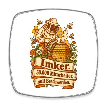 Imker 50000 Mitarbeiter Bienen - Viereckiger Kühlschrankmagnet - Weiß - Vorne