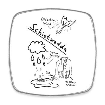Schietwedda Schietwetter Moin Norddeutsch Regen  - Viereckiger Kühlschrankmagnet - Weiß - Vorne