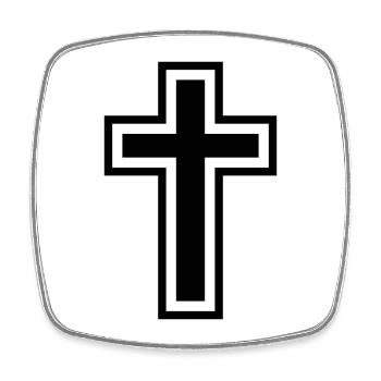 Christliches Kreuz - Viereckiger Kühlschrankmagnet - Weiß - Vorne