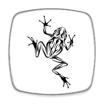 Frosch Tribal-Style - Viereckiger Kühlschrankmagnet - Weiß - Vorne
