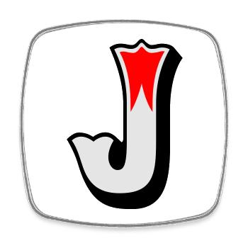 Buchstabe - J - Square fridge magnet - white - Front