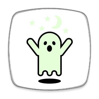 Glow in the dark ghost - Square fridge magnet - white - Front