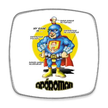 apéroman - Square fridge magnet - white - Front
