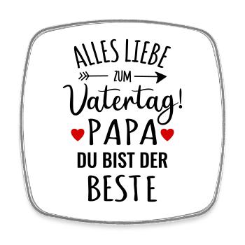 Alles Gute Liebe Vatertag bester Papa Glückwunsch - Viereckiger Kühlschrankmagnet - Weiß - Vorne