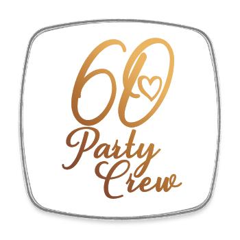 60 Party Crew 60. Geburtstag Party 60 Jahre alt - Viereckiger Kühlschrankmagnet - Weiß - Vorne