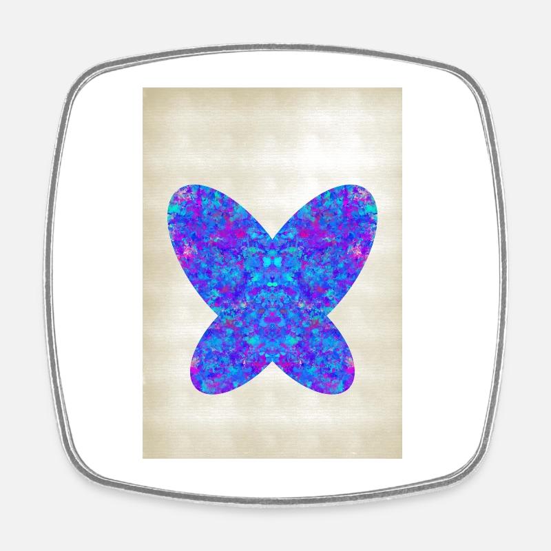 Papillon dans un style abstrait - Magnet carré - blanc