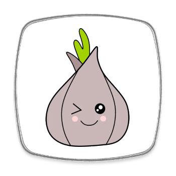 Oignon Ail Costume Carnaval Carnaval Légumes - Magnet carré - blanc - Devant