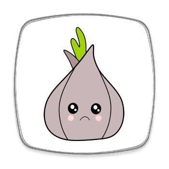 Oignon Ail Costume Carnaval Carnaval Légumes - Magnet carré - blanc - Devant