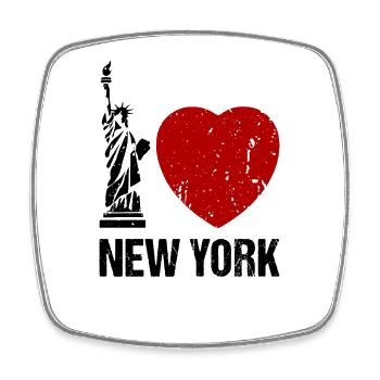 I love New York Herz NYC - Viereckiger Kühlschrankmagnet - Weiß - Vorne
