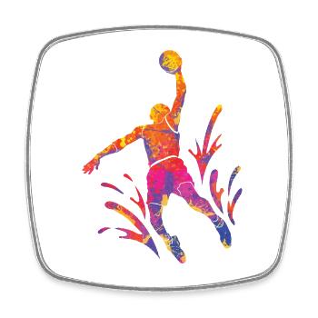 Basketballspieler Bunte Farbe Slam Dunk Sport - Viereckiger Kühlschrankmagnet - Weiß - Vorne