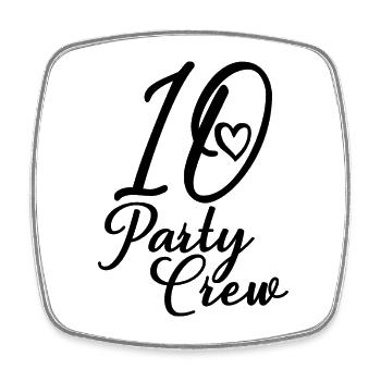 10 Party Crew 10. Geburtstag Party 10 Jahre alt - Viereckiger Kühlschrankmagnet - Weiß - Vorne